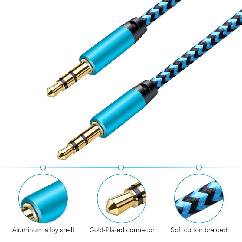 AILKIN AUX Cord for Car, 6 Pack 3.5mm Auxiliary Audio Cable, Braided Stereo AUX Chords Compatible Headphone Car, iPhone, iPod, iPad, Samsung Galaxy, HTC, LG, Google Pixel, Tablet & More - Image 5